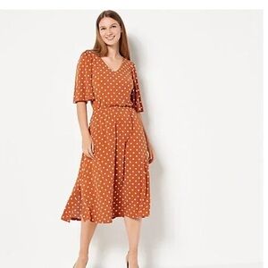 GIRL WITH CURVES Knit Midi With Flutter Sleeve A504600